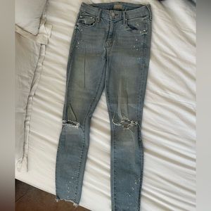 MOTHER light wash skinny jeans
